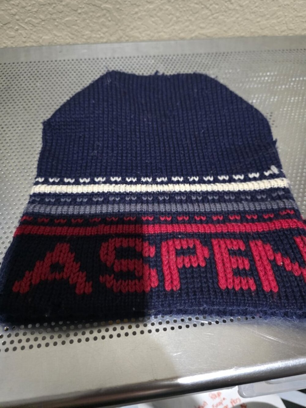 Unbranded Blue Knit Beanie Hat Aspen Colorado Stretch Adult Size